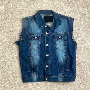 Blue Denim Vest Classic Sleeveless Design
